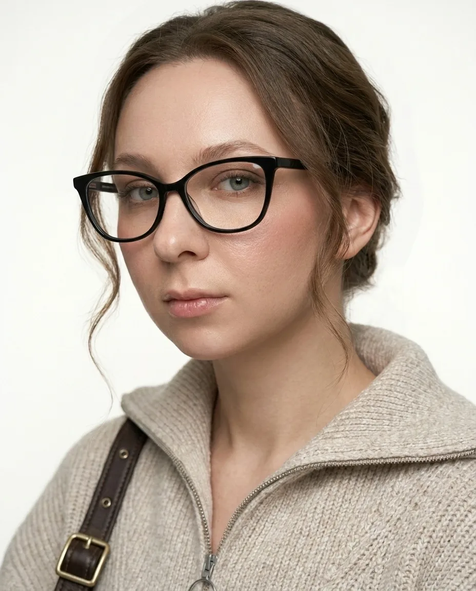 Оправа с компьютерными линзами Optik U RD 26015 C1 - на лице, ракурс 3/4